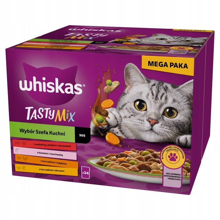 WHISKAS MIX CHUTÍ KRMIVO v PRO KOČKY 24x85g