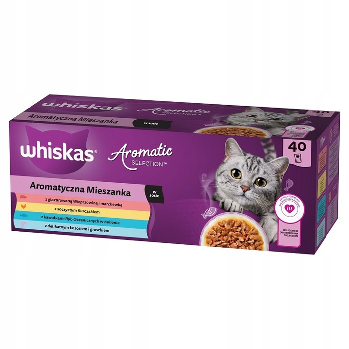 WHISKAS Adult Aromatické vlhké krmivo kompletní pro kočky 40x85 g