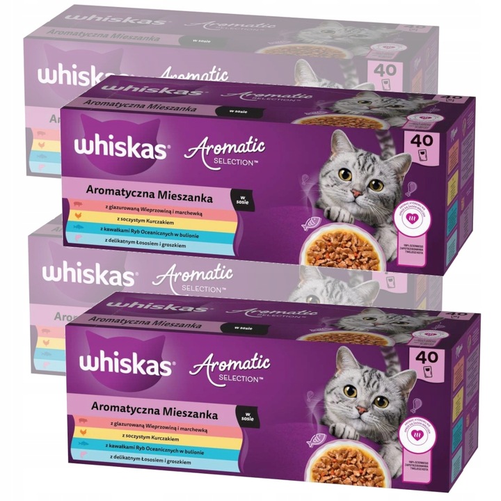 Whiskas Aromatyczna Mieszanka Kapsičky 160x85g Vlhké Krmivo v Omáčce Pro Kočky