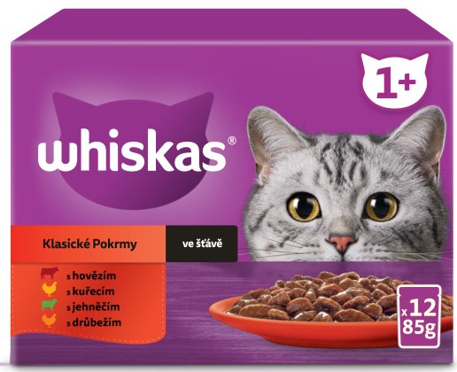WHISKAS mokré krmivo pro kočky v omáčce 4*12x85 g