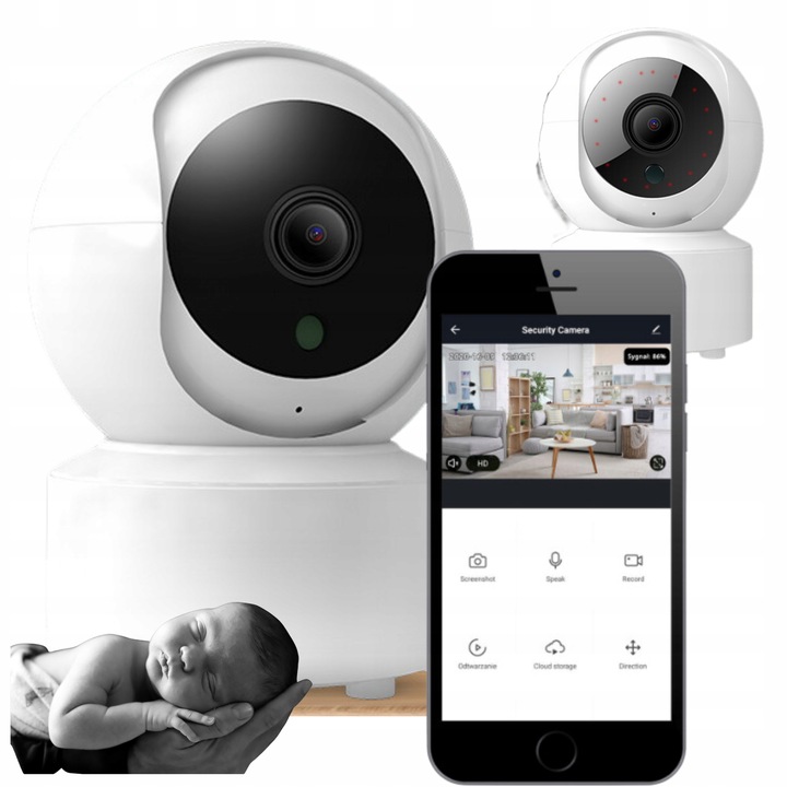 WIFI IP KAMERA VNITŘNÍ OTOČNÁ CHŮVIČKA 3MPx ZOOM SMART MINI 2K DETEKCE