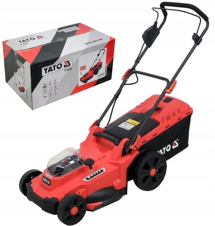 YATO BEZKARTÁČOVÁ AKUMULÁTOROVÁ SEKAČKA NA TRÁVY 36V 2x18V 43CM REGULACE