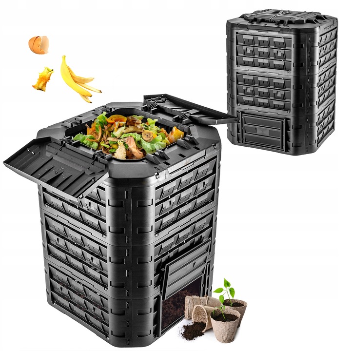 ZAHRADNÍ KOMPOSTÉR VELKÝ MODULÁRNÍ CELOROČNÍ, MRAZUVZDORNÝ, HNOJIVO 950 L