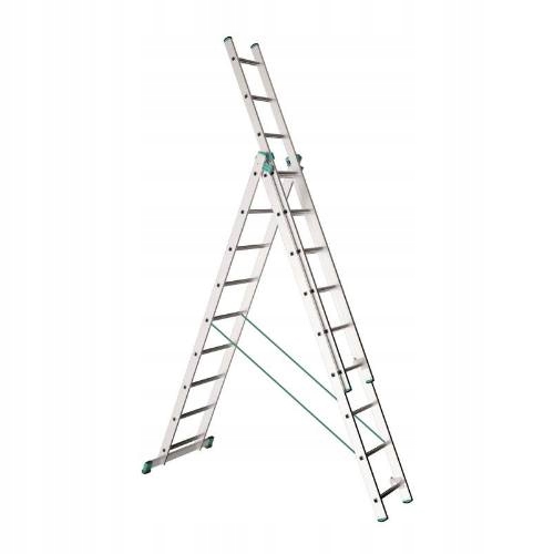 Žebřík Al, 3 x 9 příček, 2,58 m, 5,69 m, 3,78 m, ALVE 7609 SLEVA