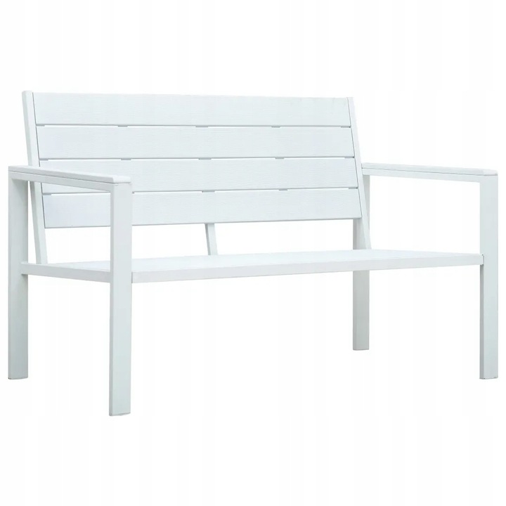 Zahradní lavička, 120 cm, bílá, HDPE, vzhled