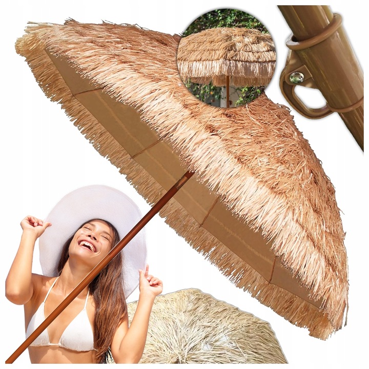 ZAHRADNÍ SLUNEČNÍK VELKÝ PLÁŽOVÝ HAVJSKÝ 160 CM NA BALKON TERASU VYSOKÁ KVALITA slunečníky na balkon a terasu