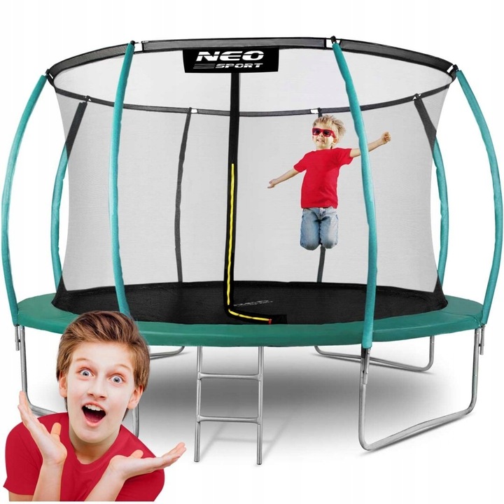 Zahradní trampolína 12ft/374 cm se sítí, profilovanými sloupky a žebříkem