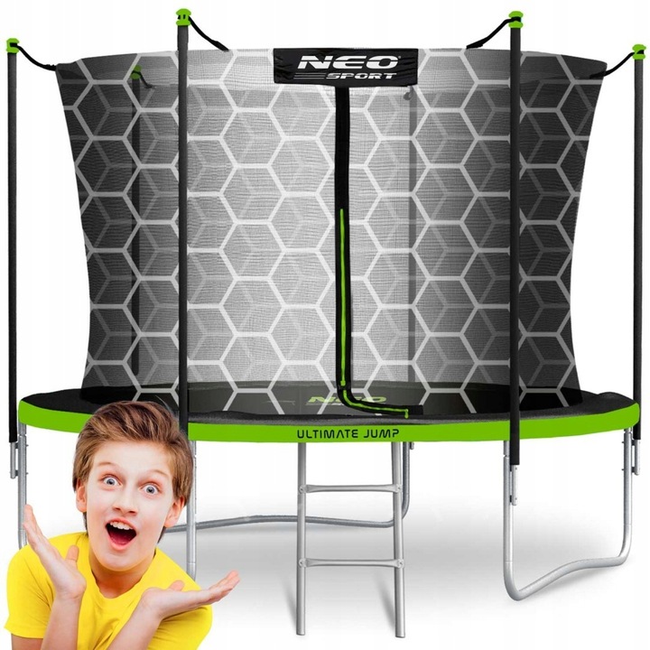 Zahradní trampolína 8ft/252 cm s vnitřní sítí a žebříkem Neo-Sport