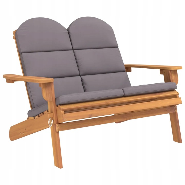 Zahradní lavice Adirondack s polštáři, 126 cm, d
