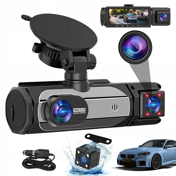 ZÁZNAMNÍK JÍZDY 3 KANÁLOVÝ 170° 150° 120° NAHRÁVÁNÍ PETLI 1080P