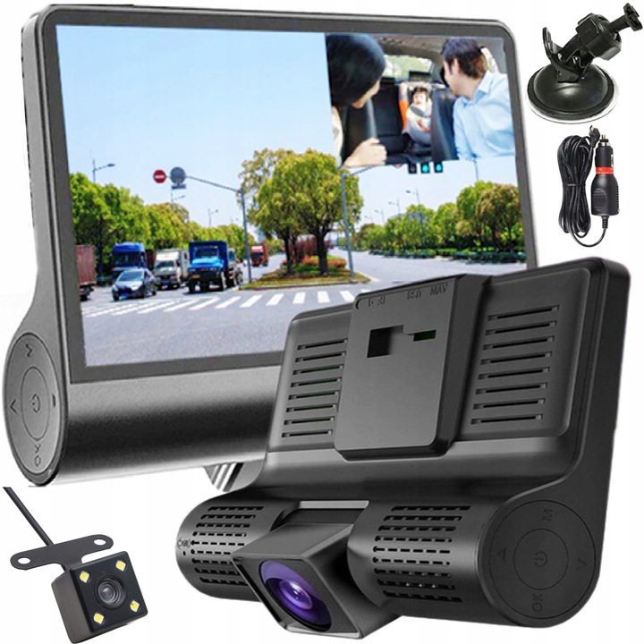 ZÁZNAMNÍK JÍZDY FULL HD KAMERA DO AUTA KAMERA COUVÁNÍ KAMERA SLEVA