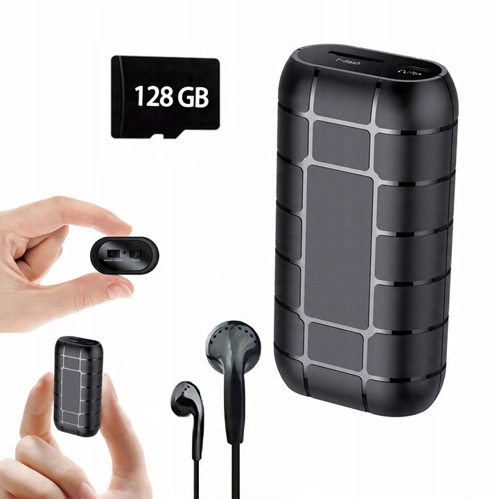Záznamník zvuku odposlech nejdelší doba nahrávání 500 h 20 dní 128GB