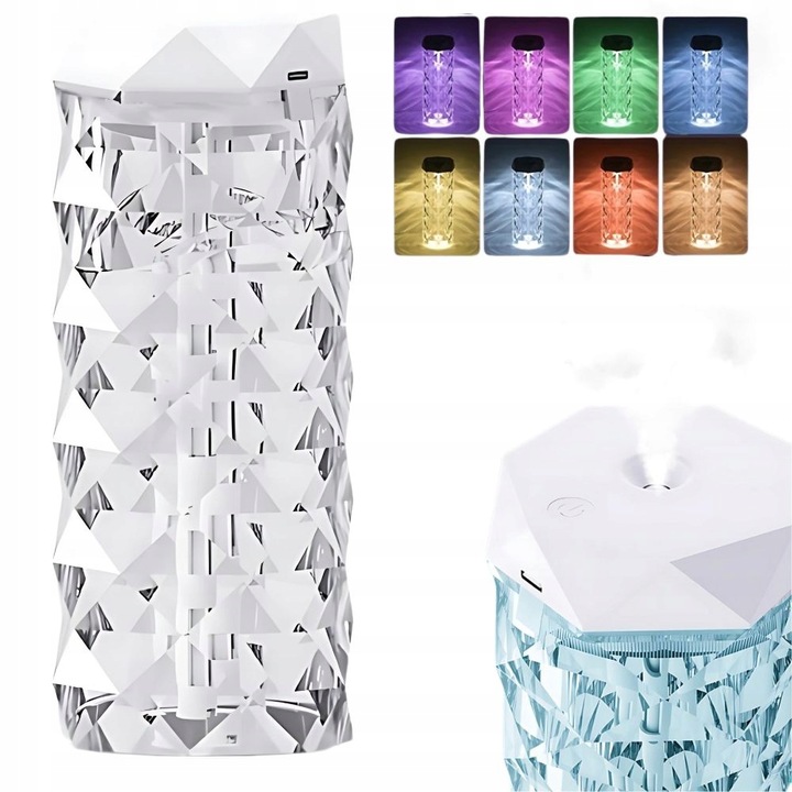 ZVLHČOVAČ VZDUCHU DIFUZÉR AROMATERAPIE MLHA USB RGB KŘIŠŤÁL