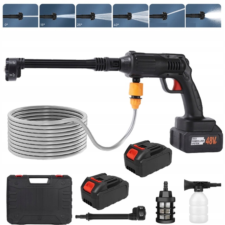 ZAHRADNÍ AKUMULÁTOROVÁ TLAKOVÁ MYČKA, DVA AKUMULÁTORY, KUFR, SADA