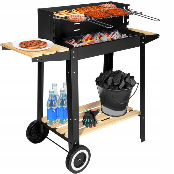 Zahradní gril na dřevěné uhlí Paril na kolečkách