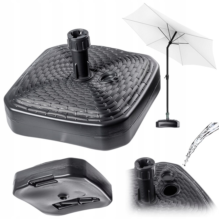 ZÁKLADNA DEŠTNÍKU STOJAN POD ZAHRADNÍ SLUNEČNÍK ČTVERCOVÝ 39 Cm ZÁVAŽÍ