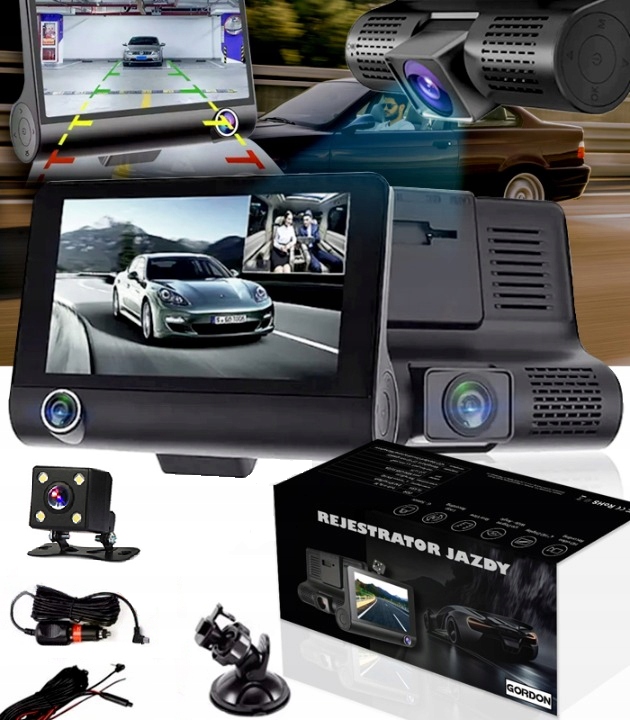 ZÁZNAMNÍK JÍZDY HD VIDEO KAMERA AUTOMOBILOVÁ COUVÁNÍ WIFI 800x480 DRŽÁK