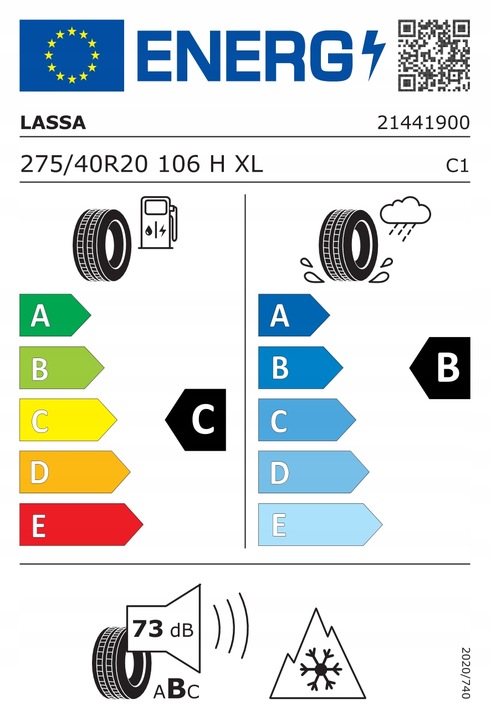 Zimní pneumatika Lassa Competus Winter 2+ 275/40R20 106H, přilnavost na sněhu (3PMSF)