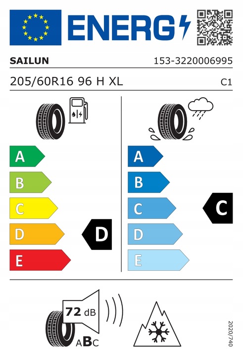 Zimní pneumatika Sailun Ice Blazer Alpine+ 205/60R16 96 H přilnavost na sněhu (3PMSF), zesílení (XL)