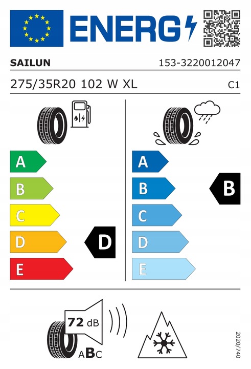 Zimní pneumatika Sailun Ice Blazer Alpine Evo 1 275/35R20 102 W přilnavost na sněhu (3PMSF), zesílení (XL)