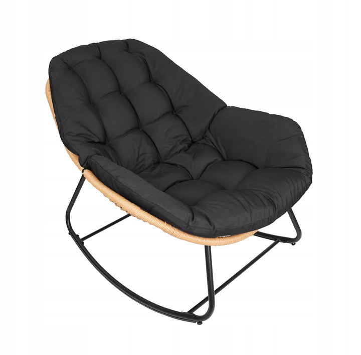ZAHRADNÍ KŘESLO NA TERASU KŘESLO DO OBÝVACÍHO POKOJE HOUPACÍ KŘESLO ČERNÉ TRAVIS