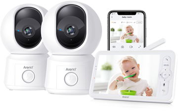 ARENTI 2MP/1080P Wi-Fi Video Baby Monitor Kit with dual cameras and LCD screen