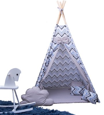 BabyTýpka teepee Cikcak blue grey