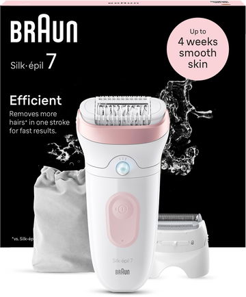 Braun Silk·épil 7 7-030, Bílý/Růžový Epilátor LEVNĚ