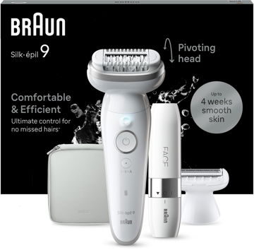 Braun Silk·épil 9 9-341,Bílý/Stříbrný Epilátor AKCE