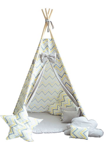 BabyTýpka teepee Cikcak yellow grey