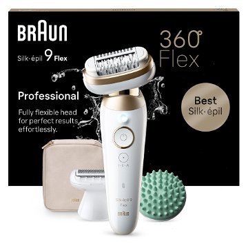 Braun Silk·épil 9 Flex 9-071 3D, Bílý/Zlatý Epilátor