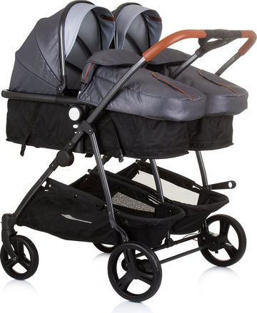 CHIPOLINO Kočárek pro dvojčata / nestejně staré děti Kombinovaný Duo Smart Silver Grey VÝPRODEJ