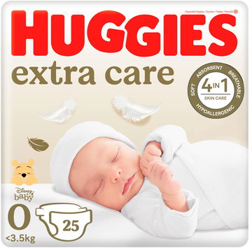 HUGGIES Extra Care vel. 0 (25 ks)