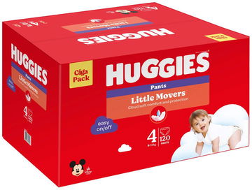 HUGGIES Little Movers Pants vel. 4 (120 ks) SLEVA
