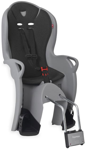 HAMAX Cyklosedačka s uzamykatelnym zámkem Kiss grey/black nejlevnější