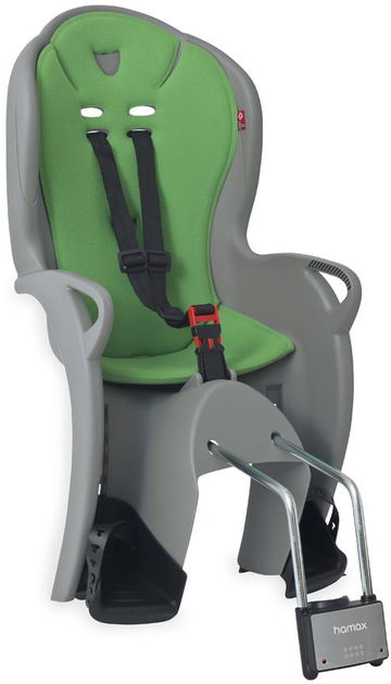 HAMAX Cyklosedačka s uzamykatelnym zámkem Kiss grey/green