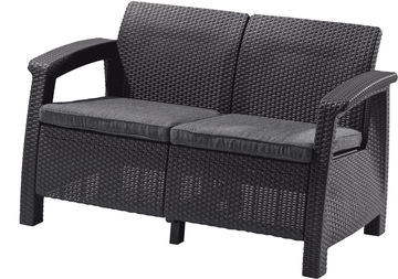 KETER Lavice zahradní CORFU LOVE SEAT, 128 cm, grafit