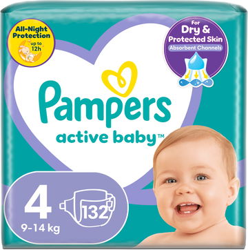 PAMPERS Active Baby vel. 4 (132 ks) - měsíční balení