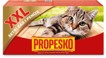 Propesko kapsičky pro kočky s kuřecím, hovězím, králičím a lososem v omáčce 48 × 100 g