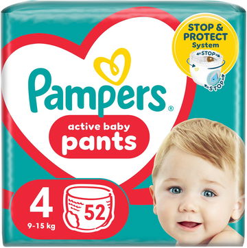 PAMPERS Active Baby Pants vel. 4 (52 ks)
