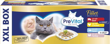 Prevital XXL Box filetky masový výběr v želé a omáčce 48 × 85 g