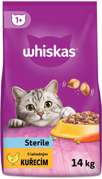 Whiskas granule kuřecí pro kastrované dospělé kočky 14 kg