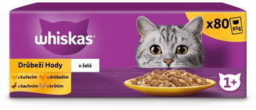 Whiskas kapsičky drůbeží výběr v želé pro dospělé kočky 80 × 85 g