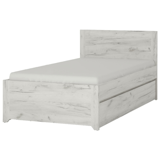 Postel s výsuvným lůžkem ANGEL 90 , dub craft bílý, 90x200 cm