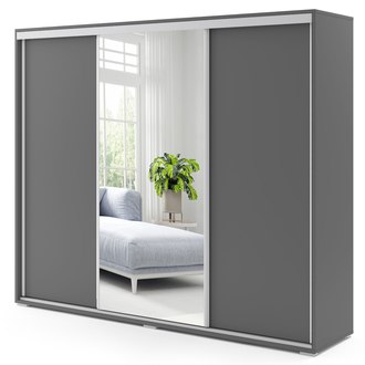 Šatní skříň LAYS 10 , grafitová, šířka 278 cm