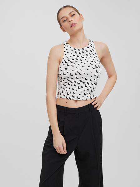 Bílé vzorované tílko VERO MODA Tessa VÝPRODEJ