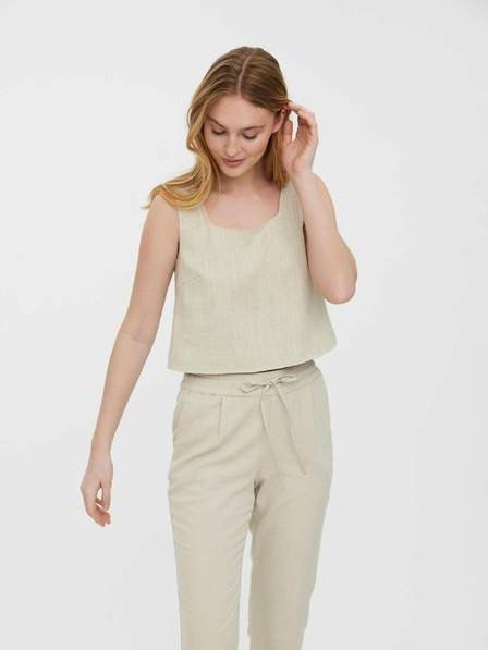 Béžové volné cropped tílko VERO MODA Josie