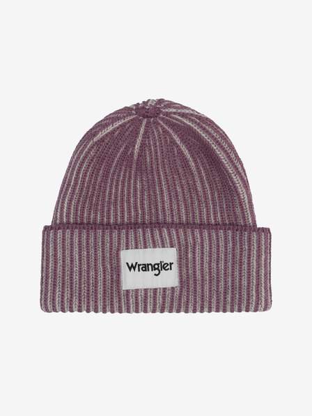 Bílo-fialová dámská žebrovaná zimní čepice Wrangler