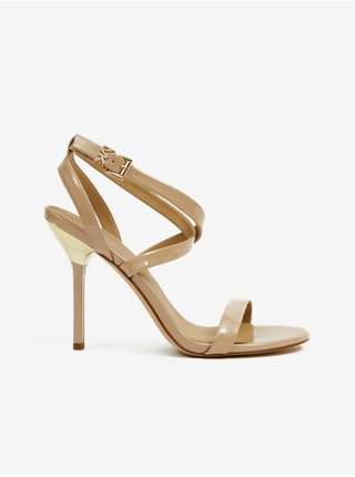 Béžové dámské sandálky na vysokém podpatku Michael Kors Asha VÝPRODEJ