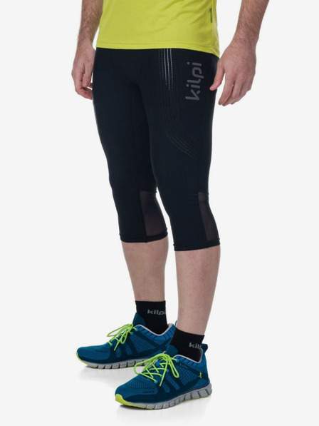 Černé pánské běžecké 3/4 legíny Kilpi TERRY-M LEVNĚ